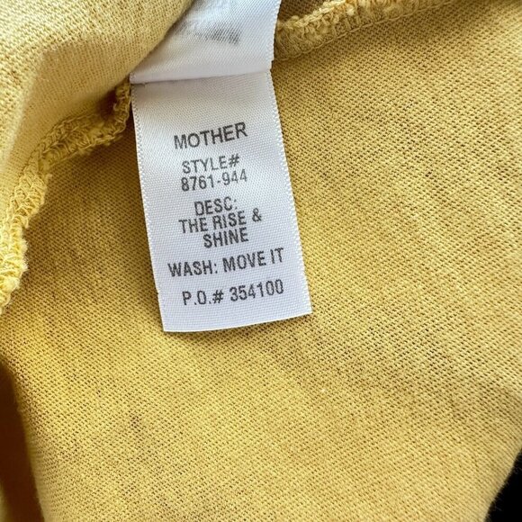 NWT MOTHER DENIM Women's Move It Rise & Shine S/S Tee Shirt Yellow $95 - Picture 4 of 4